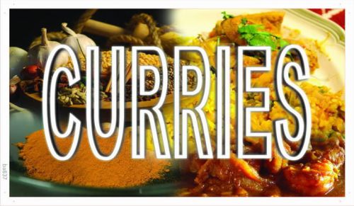 ba637 Curries Food Restaurant Display  Banner Shop Sign