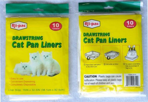 240 Drawstring Cat Pan Liner Litter Waste Scoop Dispose Disposal Easy Use Clean