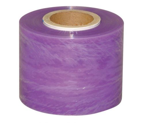 HAND STRETCH WRAP  3&#034; x 600&#039;, Purple, Blown, 120 Gauge 18 Rolls w/Dispenser/6fl/