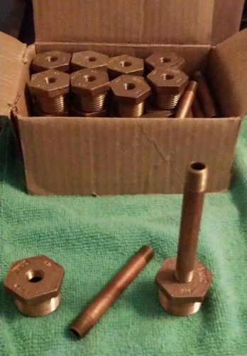 Brass bushings 3/4&#034;x1/8 &#034;  and nipples 1/8&#034;x3&#034; lot of 20