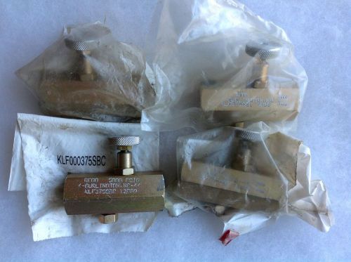 Lot Of 4 NIP Rego Needle Hydraulic Control Valves 3/8&#034; NPT # KLF000375SBC