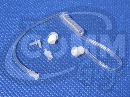 Clear coiled acoustic tube with eartip radio earpiece headset earphone mic for sale