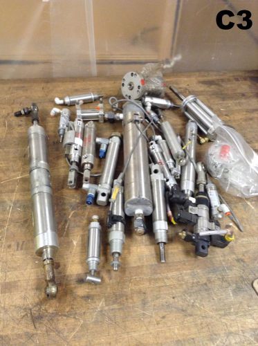 Grab Box of Approx. 25 Pneumatic Air Cylinders- Various Lengths Bimba SMC