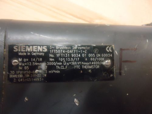 SIEMENS SERVO DRIVE MOTOR 1FT5074 OAF-71-1-Z    &#034;F&#034;