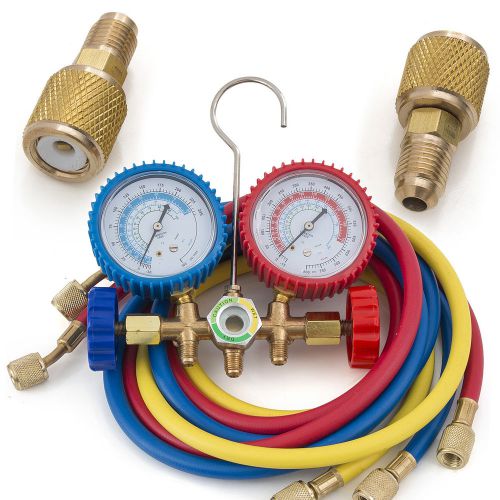 R410a r22 r404a manifold gauge set 5ft colored hose auto a/c repair maintenance for sale