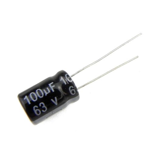 50pcs 100uF 63V 8x12mm Radial Electrolytic Capacitors