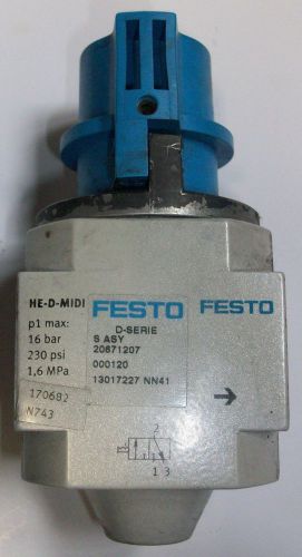 Festo D Series On-Off Valve 230PSI HE-D-MIDI USG
