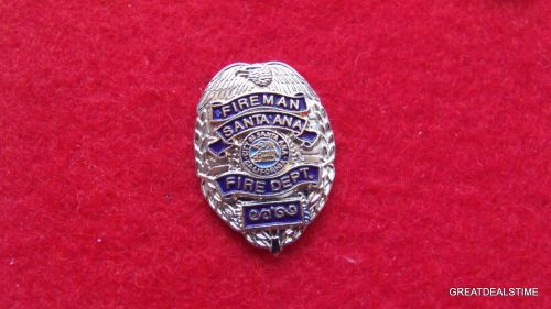 SANTA ANA CA Fire Dept Badge,Fireman Mini Metal LAPEL PIN,SILVER EAGLE LOGO GIFT