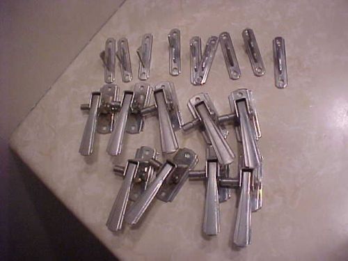 1930S  Set 9 Vintage Chrome STEEL Commercial Refrigerator Hinges LeverS