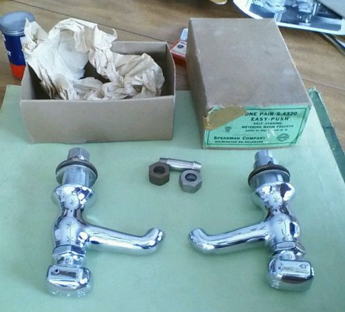 SPEAKMAN EASY PUSH METERING LAVATORY BASIN FAUCET  1950s MINT in box