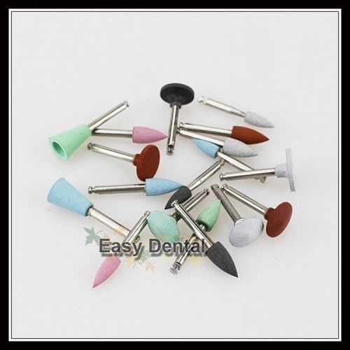 18pcs Assorted Dental Lab Silicone Polisher 2.35mm Diamond Burs Cups Latch type