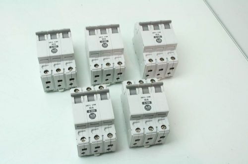 5 Allen-Bradley 1492-CB3 G100 Circuit Breakers / Series C / 3 Pole / 10A