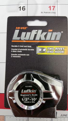 LUFKIN HI-VZ P2210 1/2&#034;X10&#039; CHROME ENGINEERS TAPE MEASURE FREE SHIP USA