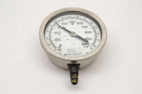 ASHCROFT 0-1000KPA 0-140PSI 5 IN 1/4 IN NPT PRESSURE GAUGE B486392