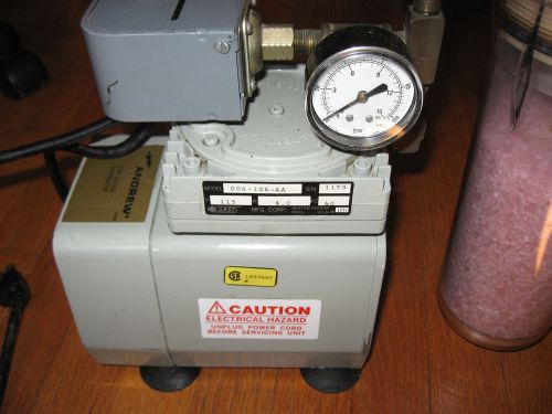 Gast vacuum pump model doa-p126-aa with andrew air dryer 40525a for sale