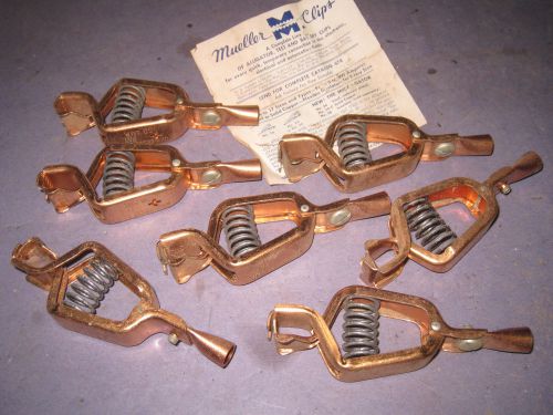 7 MUELLER SOLID COPPER ALLIGATOR BATTERY CLIP 21C  NEW NOS   01Q2