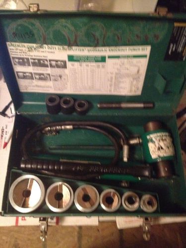 Nice! Greenlee 7506 Slug Splitter Hydraulic Knockout Set w/pump 1/2&#034;-2&#034; KO #4135