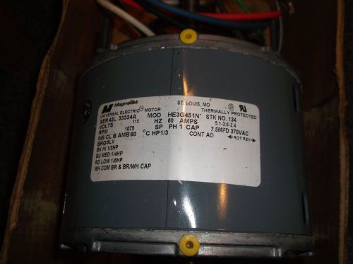 Magnetek Universal Electric Motor #134 115 volt 1075 rpm he3g451n ser 42l33334a