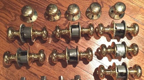 Polish Brass Lot Round Passage Lockset Closet Bathroom Bedroom Knobs Dummy