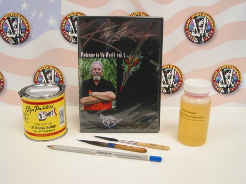 Steve Kafka Pinstriping kit paint scroller brush DVD