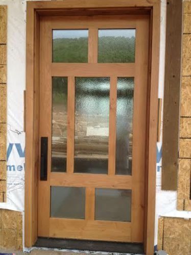 Solid wood custom 42&#034; x 96&#034; contempory front glass entry door for sale