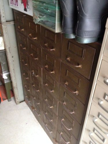 Antique Steel File Cabinet - 24 Drawers , Full Ext. Roller Slides, Very Heavy