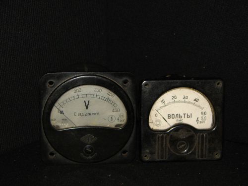 Lot of 2 VINTAGE A.C. VOLTMETER bakelite USSR - 1958 y