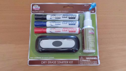 New The Board Dudes Dry Erase Starter Kit with 3 Markers, Cleaner, Eraser