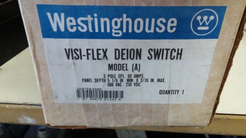 WESTINGHOUSE 2607D63G05 NIB VISI-FLEX DEION PANEL SW SEE PICS 3P 60A 600V #A52