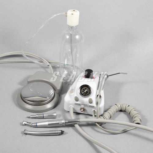 Portable Dental Air Turbine Unit Work w/ Syringe High Low Speed Handpiece 4-Hole