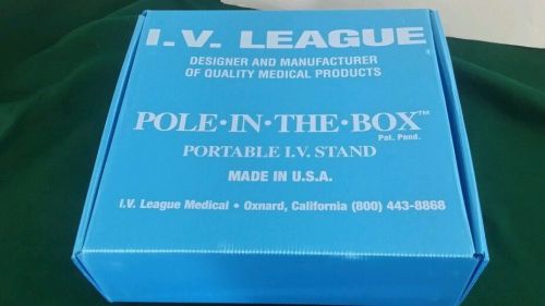 I.v. league pole in the box 4 leg brushed aluminum set (810) portable iv stand for sale