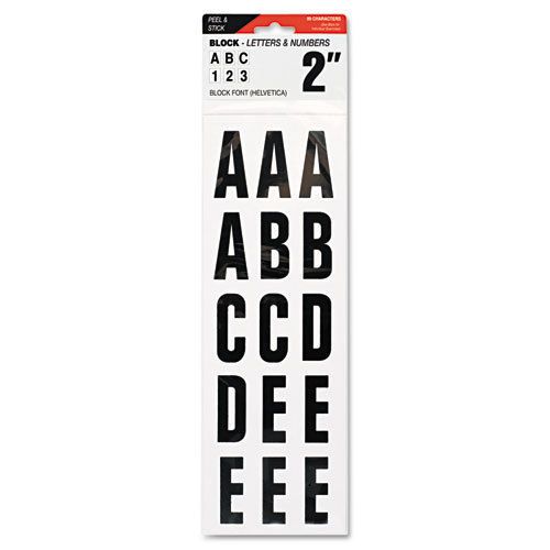 Letters, Numbers &amp; Symbols, Adhesive, 2&#034;, Black