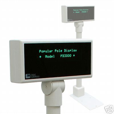 LOGIC CONTROLS PDX3000 POLE DISPLAY Black Restaurant Retail  2 x 20 SERIAL NEW