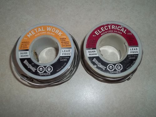 Benzomatic Metal Work Solder 8oz silver bearing acid core +8oz Electrical Resin