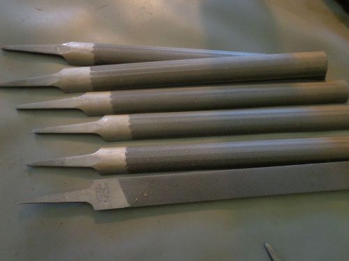 6 pc nicholson 12&#034; half round bastard mill files 05094n for sale