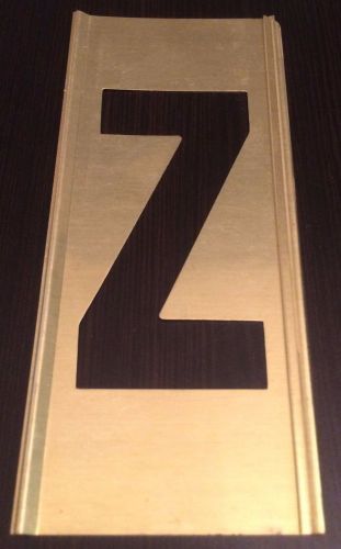 BRAND NEW 3&#034; REUSABLE INTERLOCKING BRASS STENCIL LETTER &#034;Z&#034;