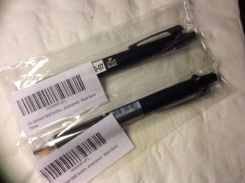 (2)uni-ball jetstream 4&amp;1 4color 0.7mm ballpoint multi pen 0.5mm pencil black for sale