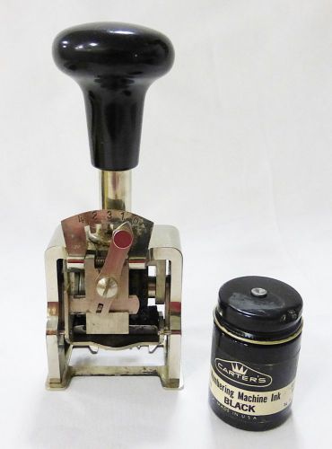 Reiner homs no.170 numbering metal machine hand stamp self ink vintage germany