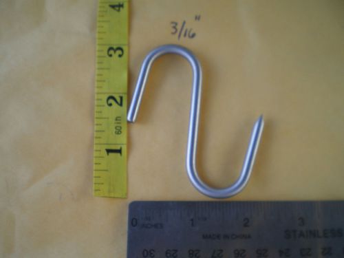 15 PCS. HEAVY DUTY STAINLESS STEEL MEDIUM MEAT/POULTRY S HOOK, 3&#034; X 5MM.