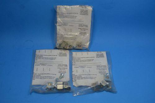 New, lot of 3, abb kt3100-3 lug kit t3 1/0-14awg 3 lugs, new in factory package for sale