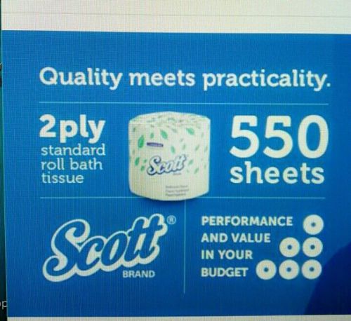 80 SCOTT Rolls Bathroom Tissue Toilet Paper White 2 PLY 550SH PER ROLL FREE SHIP