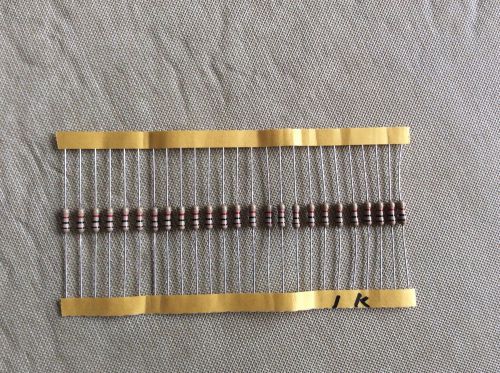 125 Pcs Total1/2 Watt Carbon Resistors, 25 Each, 1k, 4.3k, 82k, 100k &amp; 120k