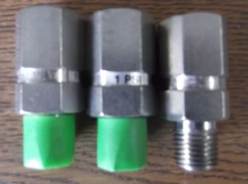 3 Nupro Check Valves 1/4 Female x 1/4 Male NPT 1 PSI