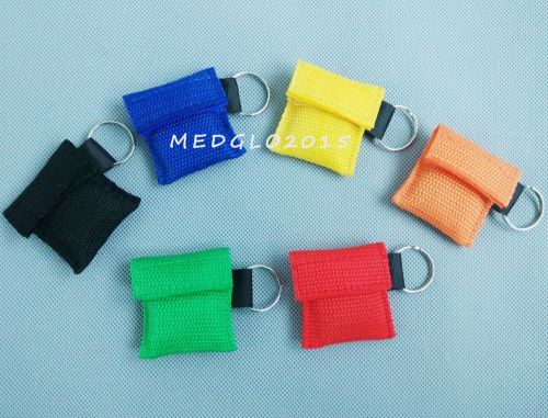 120 PCS/Pack CPR MASK WITH KEYCHAIN CPR FACE SHIELD NO LOGO FOR CPR AED 6 COLOR