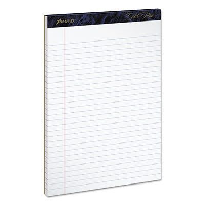 Gold fibre writing pads, legal/wide, 8 1/2 x 11 3/4, white, 50 sheets, 4/pack for sale