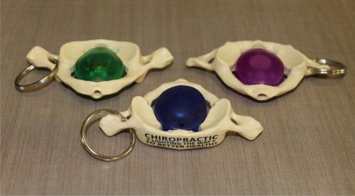 3  ATLAS KEY TAGS W/ FLASHLIGHT KEY CHAIN - KEY RING - KEYCHAIN - CHIROPRACTIC