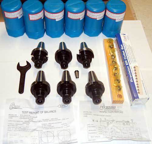 17 Pc. Techniks CAT 40 ER16-2.76&#034; CNC Collet Chucks Kit-10 Pcs.Collet Set,Wrench