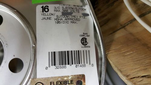 Southwire 16/3C Quantum TPE SJEOOW/SJTOOW 300V/105C Power Cable Cord Yellow/20ft