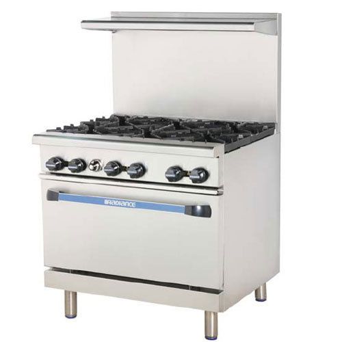 Turbo tar-6 range, 36&#034; wide, 6 burners (32,000 btu) with oven (35,000 btu), radi for sale