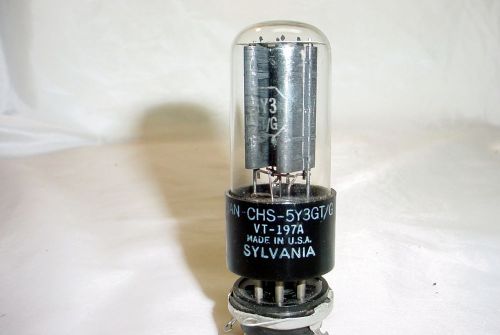 Sylvania 5Y3GT VT-197A Tube, black plates, bottom pan getter